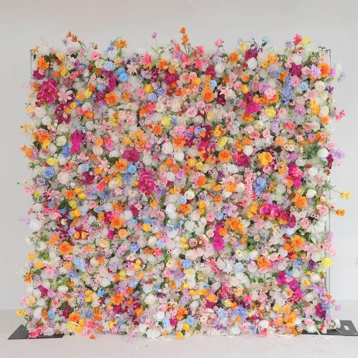 Whimsical Garden Flower Wall Backdrop