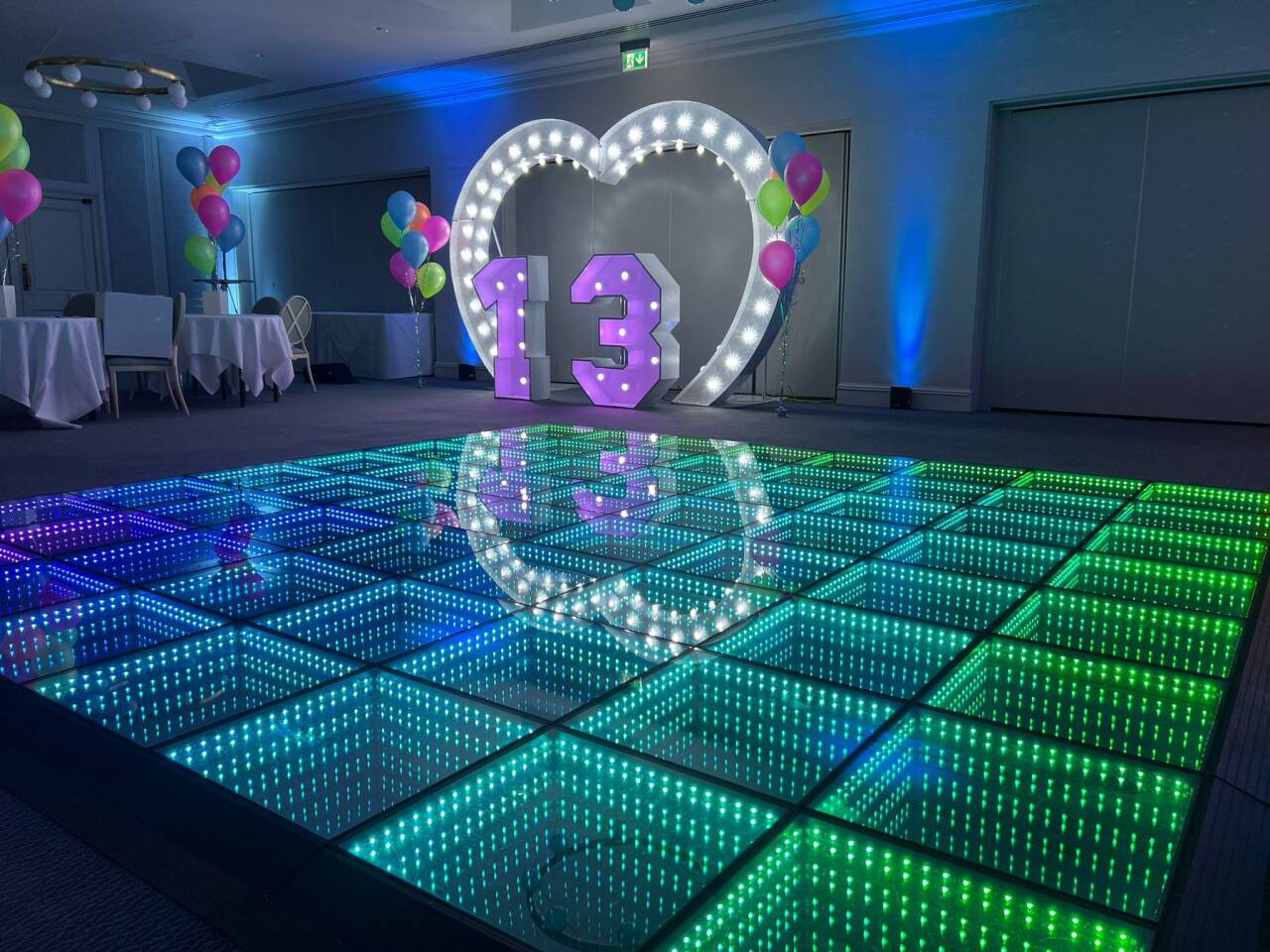Dance floor rental Chicago — interactive LED dance floor for wedding and corporate events